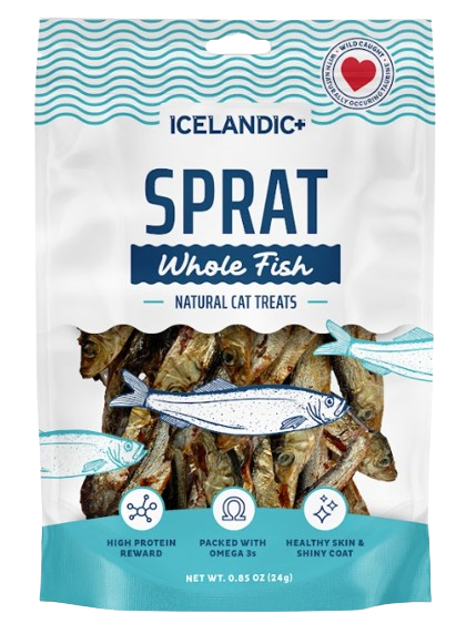 1ea .85oz Icelandic+ for CATS Sprats Whole Fish - Treats